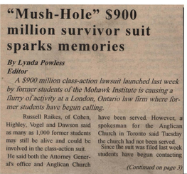 "Mush-Hole" $900 Million Survivor Suit Sparks Memories