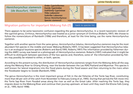 Migration Patterns for Important Mekong Fish (7) Back to Species List