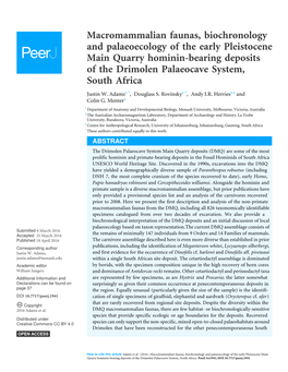 Macromammalian Faunas, Biochronology and Palaeoecology