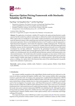 Bayesian Option Pricing Framework with Stochastic Volatility for FX Data