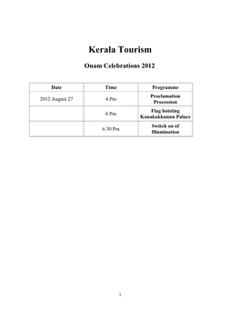 Kerala Tourism Onam Celebrations 2012