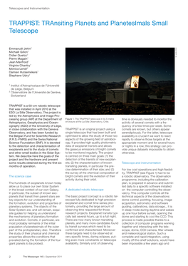 TRAPPIST: Transiting Planets and Planetesimals Small Telescope