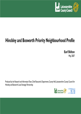 Hinckley and Bosworth Neighbourhood Profile: Earl Shilton