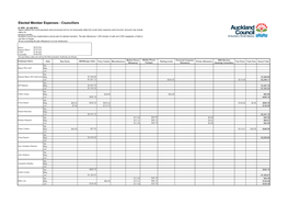 Elected Member Expenses - Councillors