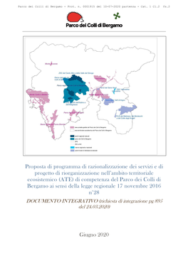 Proposta Di Programma Di Razionalizzazione Dei Servizi E Di Progetto