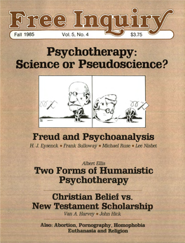 Psychotherapy: Science Or Pseudoscience?