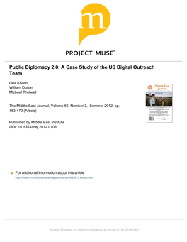 Public Diplomacy 2.0: a Case Study of the US Digital Outreach Team