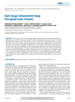 Dark Image Enhancement Using Perceptual Color Transfer