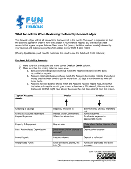 Monthly General Ledger Review