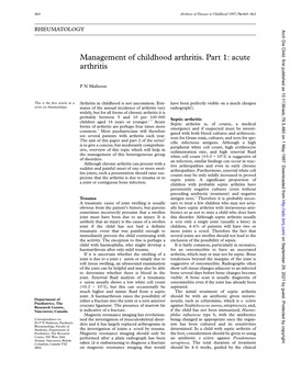 Acute Arthritis