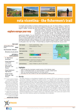 Rota Vicentina ‑ the Fishermen’S Trail