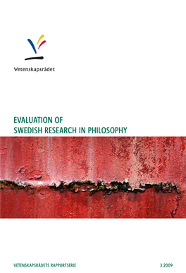Evaluation of Swedish Research in Philosophy