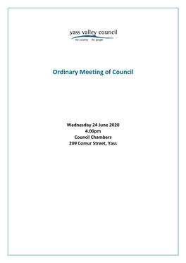 Agenda of Ordinary Council Meeting