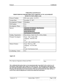 Protocol Template © CFFT TDN Effective: 12 SEP 2007 Protocol Confidential