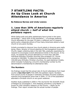 7 STARTLING FACTS: an up Close Look at Church Attendance in America