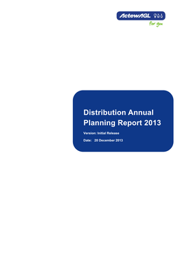 Distribution Annual Planning Report 2013