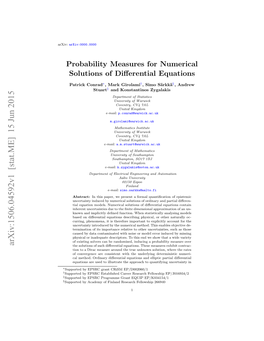 Probability Measures for Numerical Solutions of Differential Equations