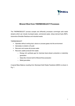 Mineral Wool from THERMOSELECT Processes