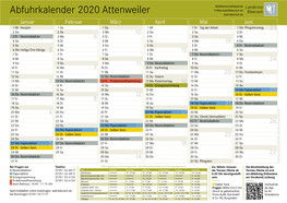 Abfuhrkalender 2020 Attenweiler