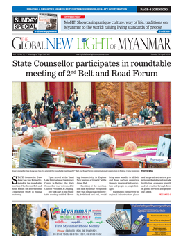State Counsellor Participates in Roundtable Meeting of 2Nd Belt and Road Forum