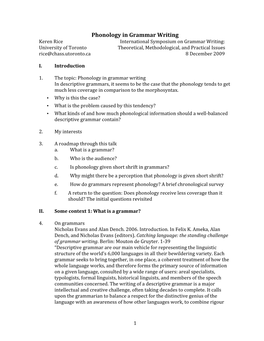 Phonology in Grammar Writing Handout