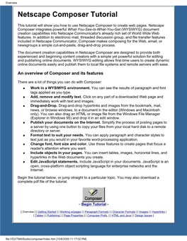 Netscape Composer Tutorial