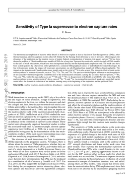 Sensitivity of Type Ia Supernovae to Electron Capture Rates E