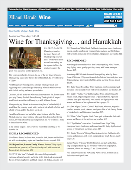 Wine for Thanksgiving…