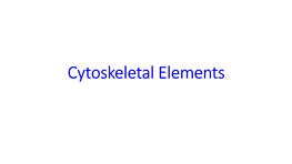 Cytoskeletal Elements
