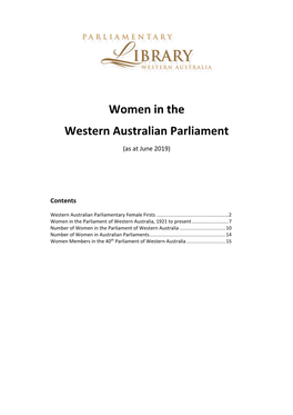 Women in the Western Australian Parliament
