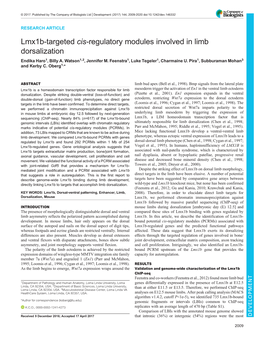 Lmx1b-Targeted Cis-Regulatory Modules Involved in Limb Dorsalization Endika Haro1, Billy A
