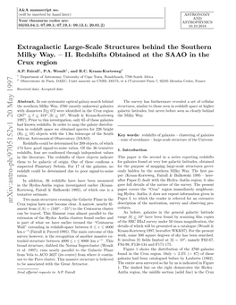 Extragalactic Large-Scale Structures Behind the Southern Milky Way.--II