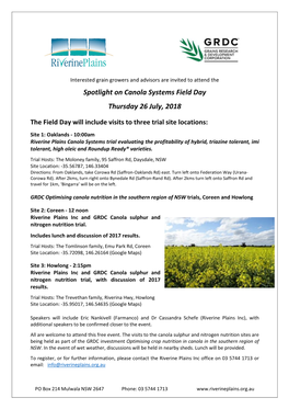 Spotlight on Canola Systems Flyer