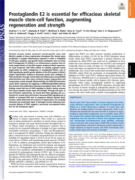 Prostaglandin E2 Is Essential for Efficacious Skeletal Muscle Stem