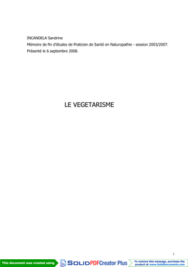 Le Vegetarisme