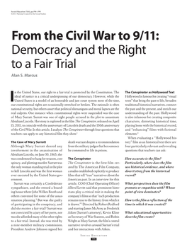 From the Civil War to 9/11: Democracy and the Right to a Fair Trial Alan S