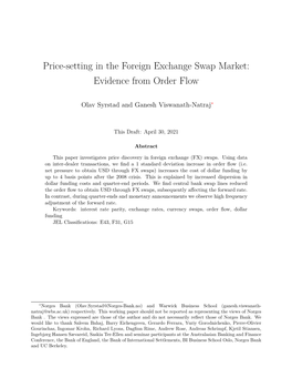 Price-Setting in the Foreign Exchange Swap Market: Evidence from Order Flow