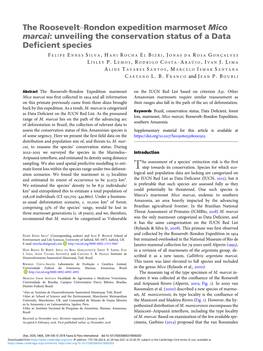 The Roosevelt–Rondon Expedition Marmoset Mico Marcai: Unveiling the Conservation Status of a Data Deficient Species