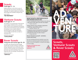 Scouts, Venturer Scouts & Rover Scouts