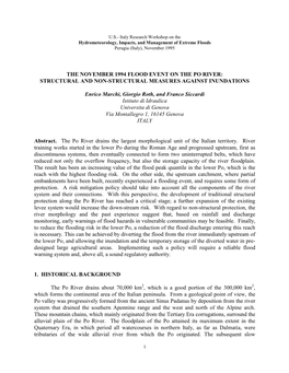 The November 1994 Flood Event on the Po River: Structural and Non-Structural Measures Against Inundations