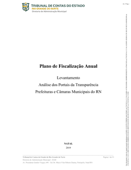 Plano De Fiscalização Anual