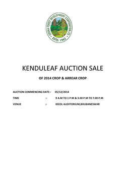 Kenduleaf Auction Sale