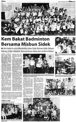 Kern Bakat Badminton Bersama Misbun Sidek