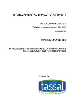 Proposed Development Information to Accompany an Application for Amendment to a Marine Farming Development Plan