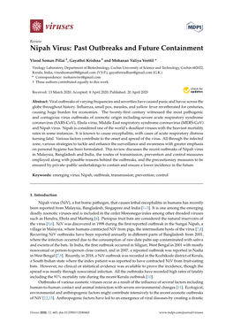 Nipah Virus: Past Outbreaks and Future Containment