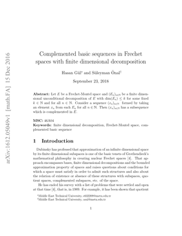 Complemented Basic Sequences in Frechet Spaces with Finite