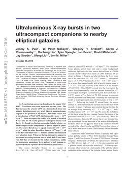 Ultraluminous X-Ray Bursts in Two Ultracompact Companions to Nearby