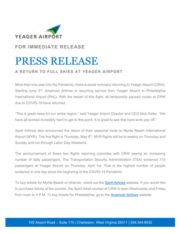 Press Release-Crw Back to Full Service