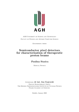 Semiconductor Pixel Detectors for Characterisation of Therapeutic Proton Beams