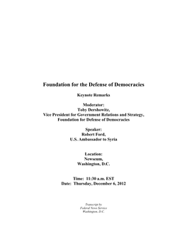 Foundation for the Defense of Democracies